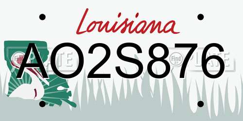 AO2S876 Louisiana License Plate