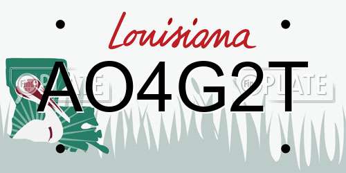 AO4G2T Louisiana License Plate