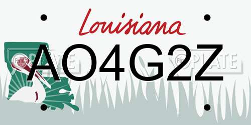 AO4G2Z Louisiana License Plate