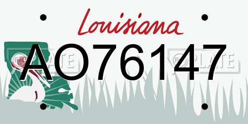 AO76147 Louisiana License Plate