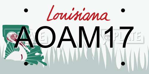 AOAM17 Louisiana License Plate