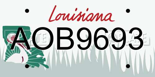 AOB9693 Louisiana License Plate