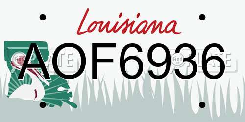 AOF6936 Louisiana License Plate