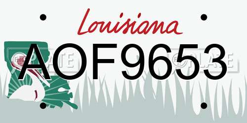 AOF9653 Louisiana License Plate