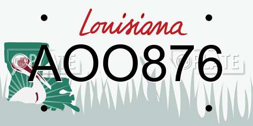 AOO876 Louisiana License Plate