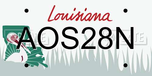 AOS28N Louisiana License Plate