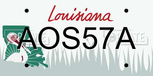 AOS57A Louisiana License Plate