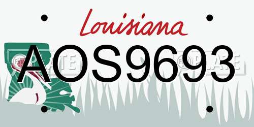 AOS9693 Louisiana License Plate