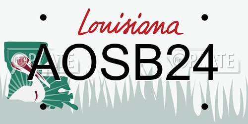 AOSB24 Louisiana License Plate