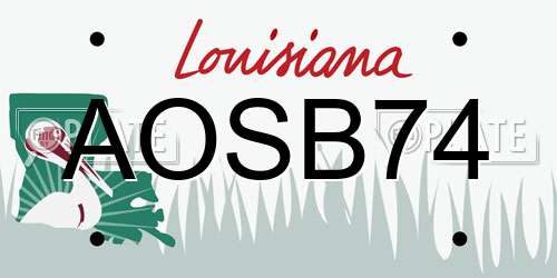 AOSB74 Louisiana License Plate