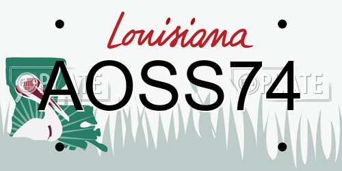 AOSS74 Louisiana License Plate