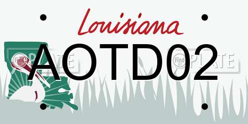 AOTD02 Louisiana License Plate