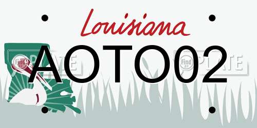 AOTO02 Louisiana License Plate