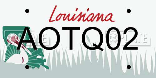 AOTQ02 Louisiana License Plate