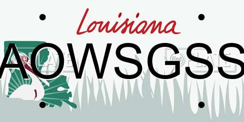 AOWSGSS Louisiana License Plate