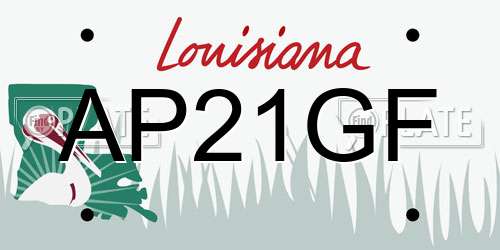 AP21GF Louisiana License Plate