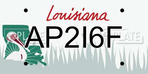 AP2I6F Louisiana License Plate