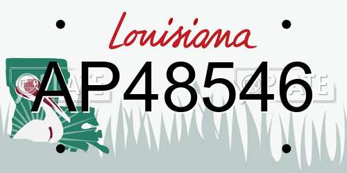 AP48546 Louisiana License Plate