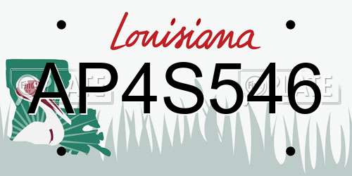 AP4S546 Louisiana License Plate