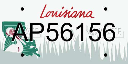 AP56156 Louisiana License Plate