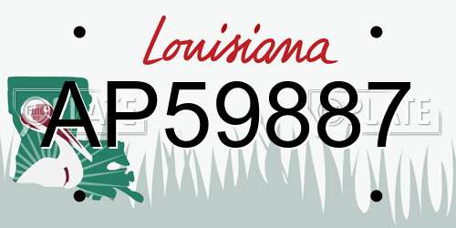 AP59887 Louisiana License Plate