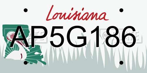 AP5G186 Louisiana License Plate