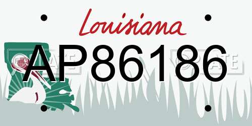 AP86186 Louisiana License Plate