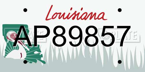 AP89857 Louisiana License Plate
