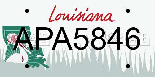 APA5846 Louisiana License Plate