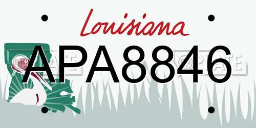 APA8846 Louisiana License Plate