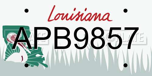 APB9857 Louisiana License Plate