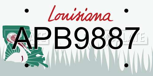 APB9887 Louisiana License Plate