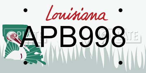 APB998 Louisiana License Plate