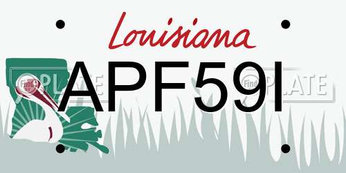APF59I Louisiana License Plate