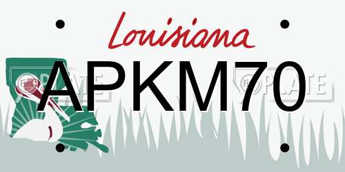 APKM70 Louisiana License Plate