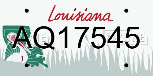 AQ17545 Louisiana License Plate