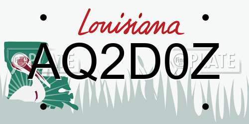 AQ2D0Z Louisiana License Plate