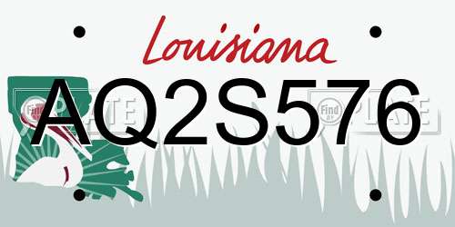 AQ2S576 Louisiana License Plate