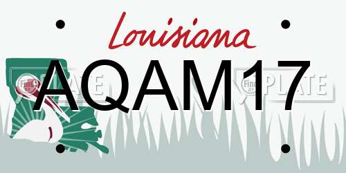 AQAM17 Louisiana License Plate