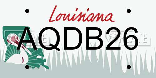 AQDB26 Louisiana License Plate