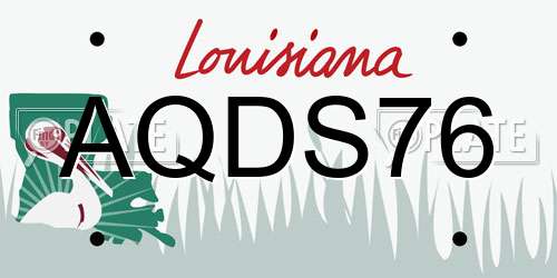 AQDS76 Louisiana License Plate
