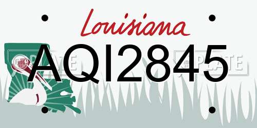 AQI2845 Louisiana License Plate
