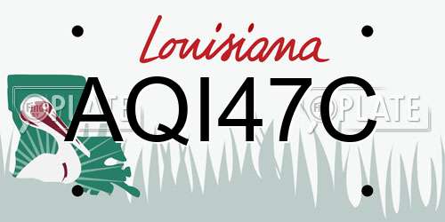 AQI47C Louisiana License Plate