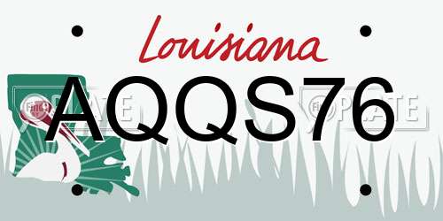 AQQS76 Louisiana License Plate