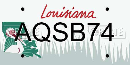 AQSB74 Louisiana License Plate