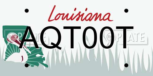 AQT00T Louisiana License Plate