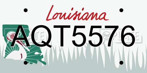 AQT5576 Louisiana License Plate