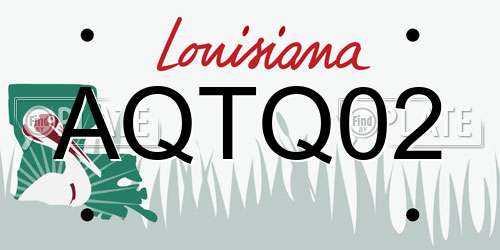 AQTQ02 Louisiana License Plate