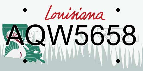 AQW5658 Louisiana License Plate