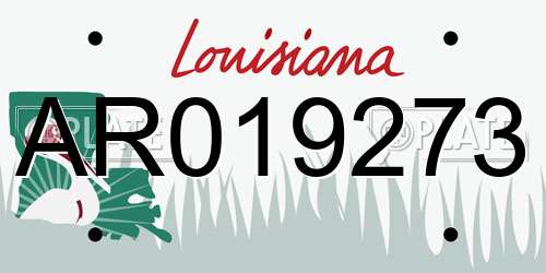 AR019273 Louisiana License Plate